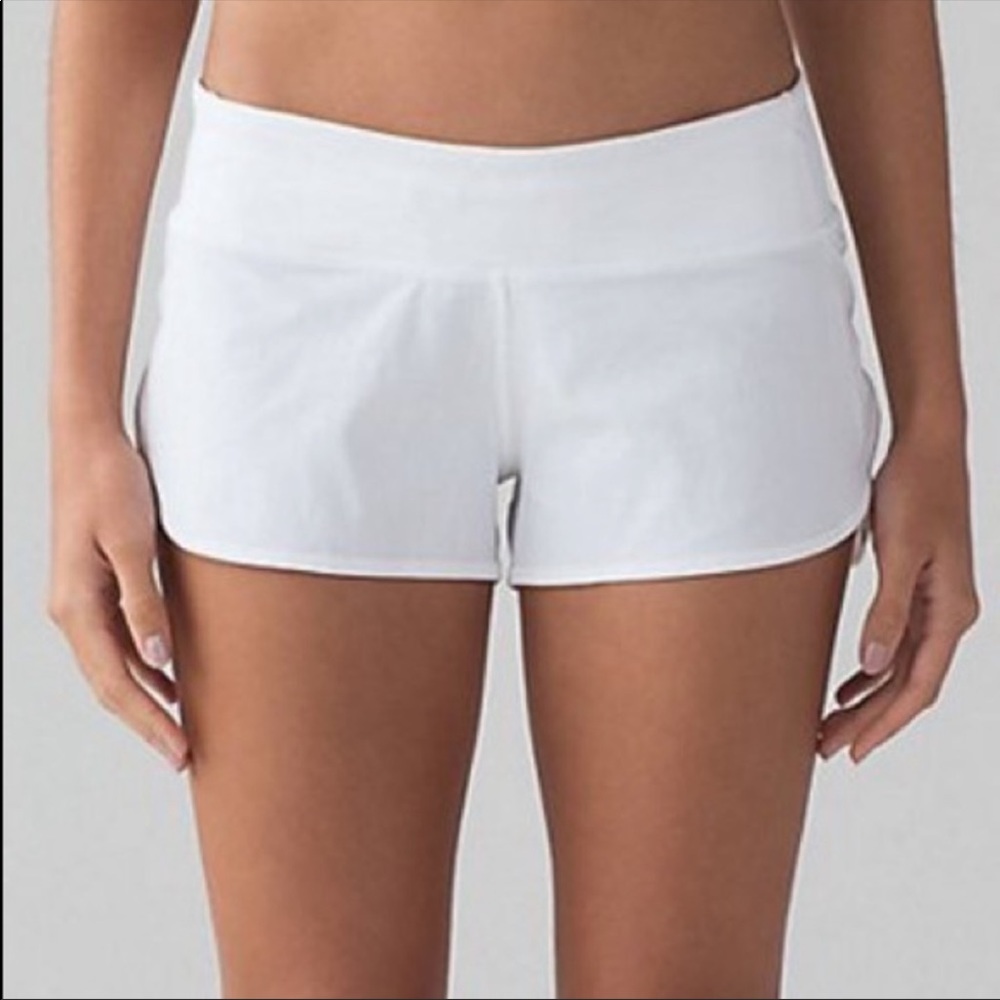 Lululemon White speed shorts size 4